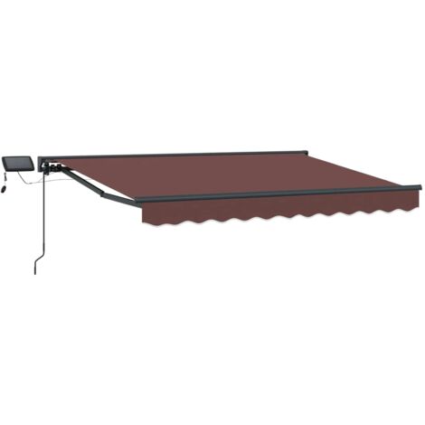 Armazón de toldo manual con LEDs Marrón y Antracita 3,5 x 2 m