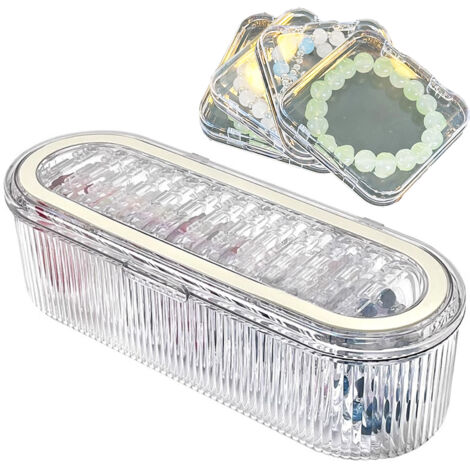 [Armband-Aufbewahrungsbox] Aufbewahrungsbox mit Sieb und 13 weiteren Boxen, kristallklare, übersichtliche Box für Armbandperlen