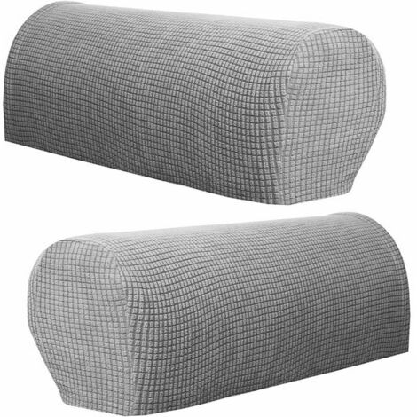 Armchair Arm Covers Stretch Sofa Arm Caps Armrest Covers for Chairs Furniture Protector Set of 2 (Light grey)