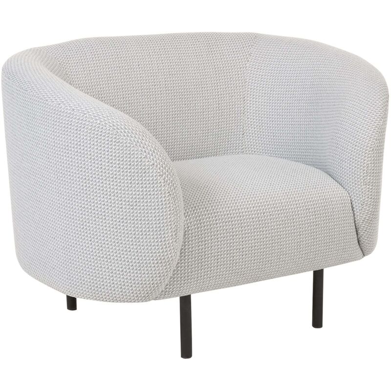 Beliani Armchair Loen Fabric Black/ White
