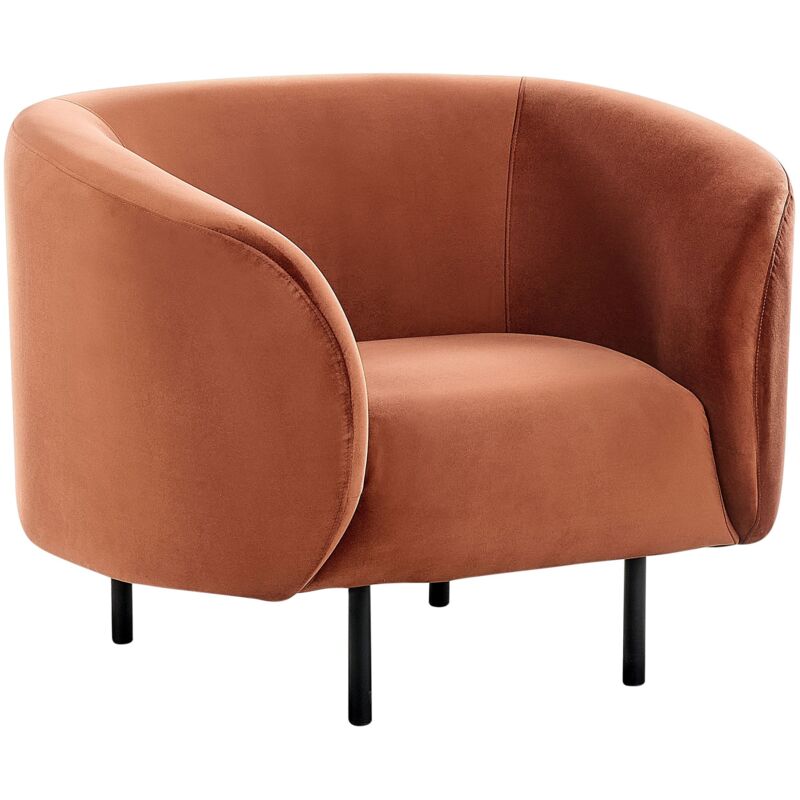 Beliani Armchair Loen Velvet Orange
