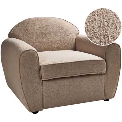 Armchair ELLEDE Boucle Light Brown