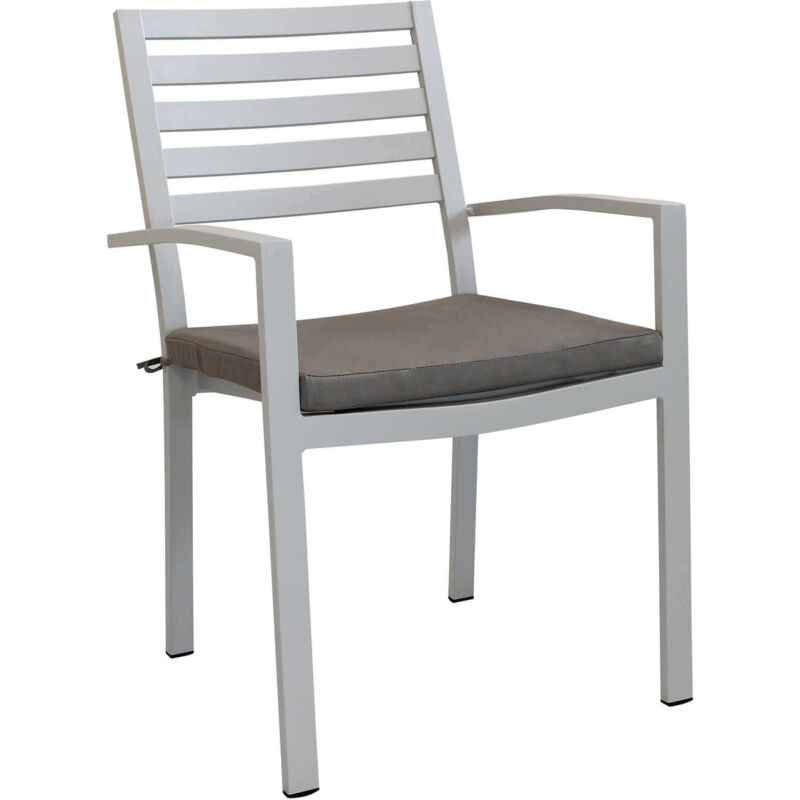 Armchair extérieur jardin avec structure en aluminium ambique et coussin de Dallas Tan - Tan