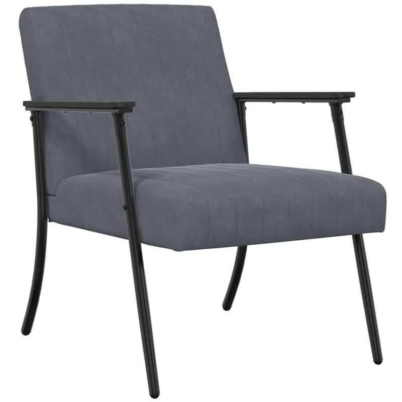 Armchair Dark Grey 59 X 75 X 78 Cm Velvet Vidaxl