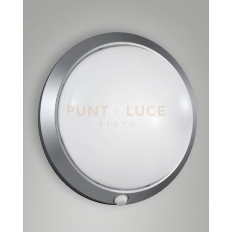 ARMILLA PLAFONIERA D.30CM  ARGENTO IP44 1 LUCE ATTACCO E27 CON SENSORE MOVIMENTO
