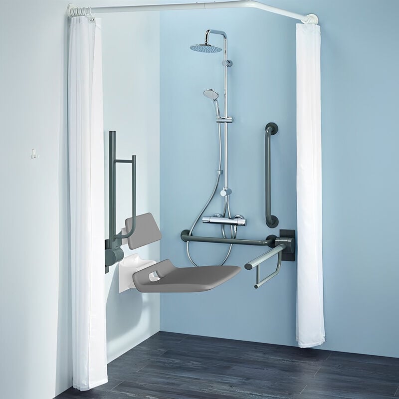 Contour 21 Doc m Pack with TMV3 Exposed Shower Valve and Dual Shower Kit - Grey Rails - Armitage Shanks