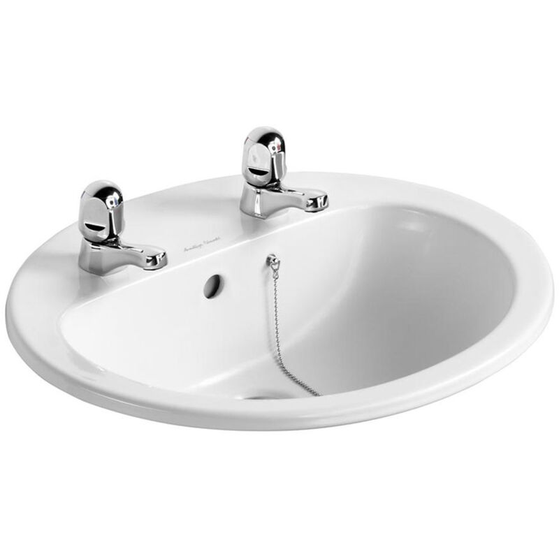 Orbit 21 Countertop Basin with Overflow 550mm Wide - 2 Tap Hole - Armitage Shanks