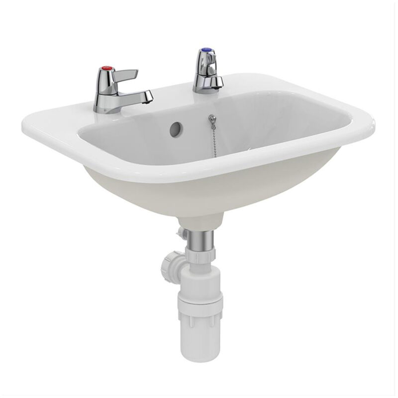Planet 21 Countertop Basin 500mm Wide - 2 Tap Hole - Armitage Shanks