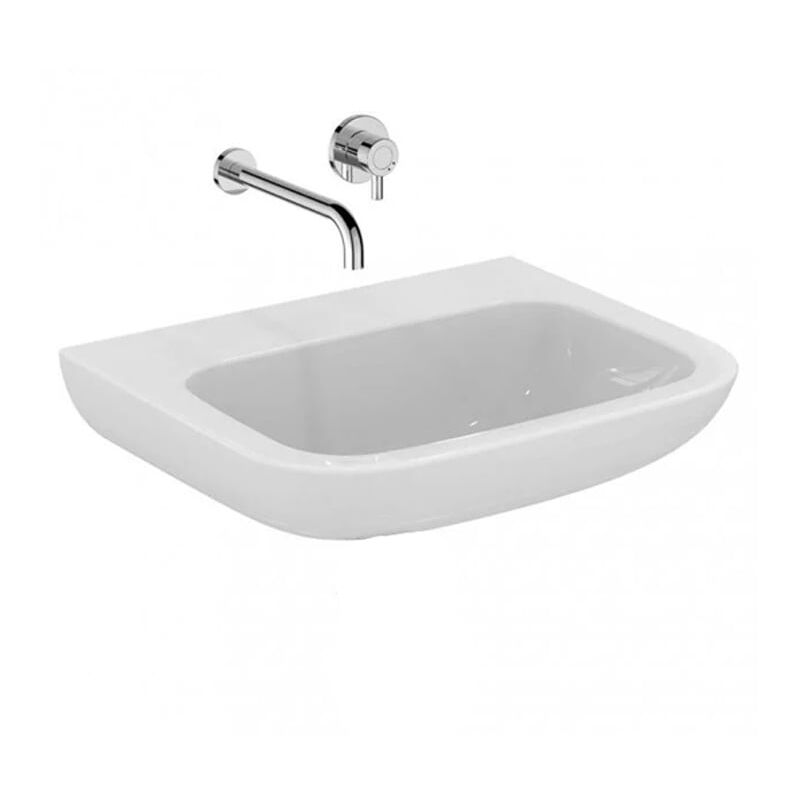 Portman 21 Wall Hung Basin No Overflow 600mm Wide - 0 Tap Hole - Armitage Shanks