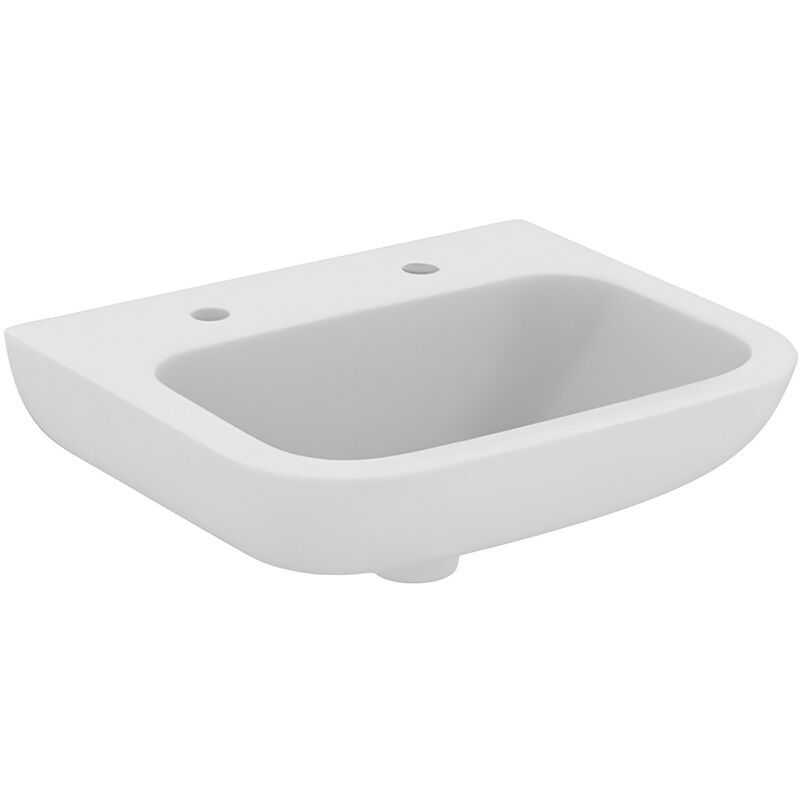 Portman 21 Wall Hung Cloakroom Basin No Overflow 500mm Wide - 2 Tap Hole - Armitage Shanks