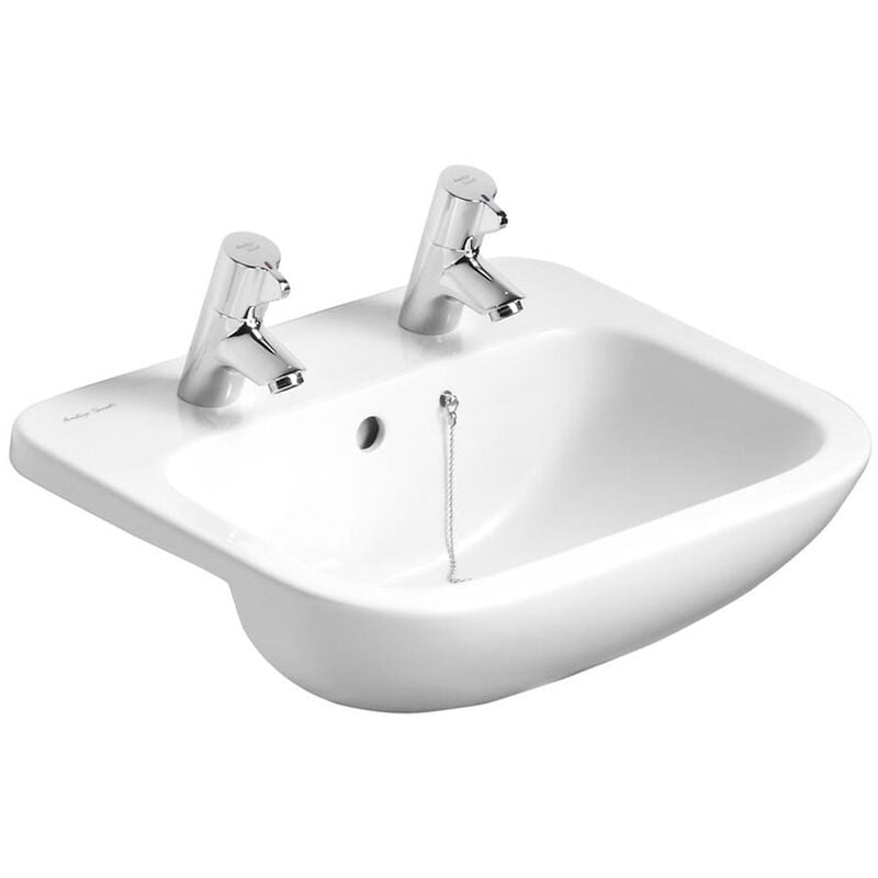 Profile 21 Semi Countertop Basin with Overflow 500mm Wide - 2 Tap Hole - Armitage Shanks