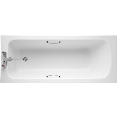 Armitage Shanks Sandringham 21 1600mm x 700mm Bath with Handgrips and Tread - 2 Tap Hole (inc Leg Set)