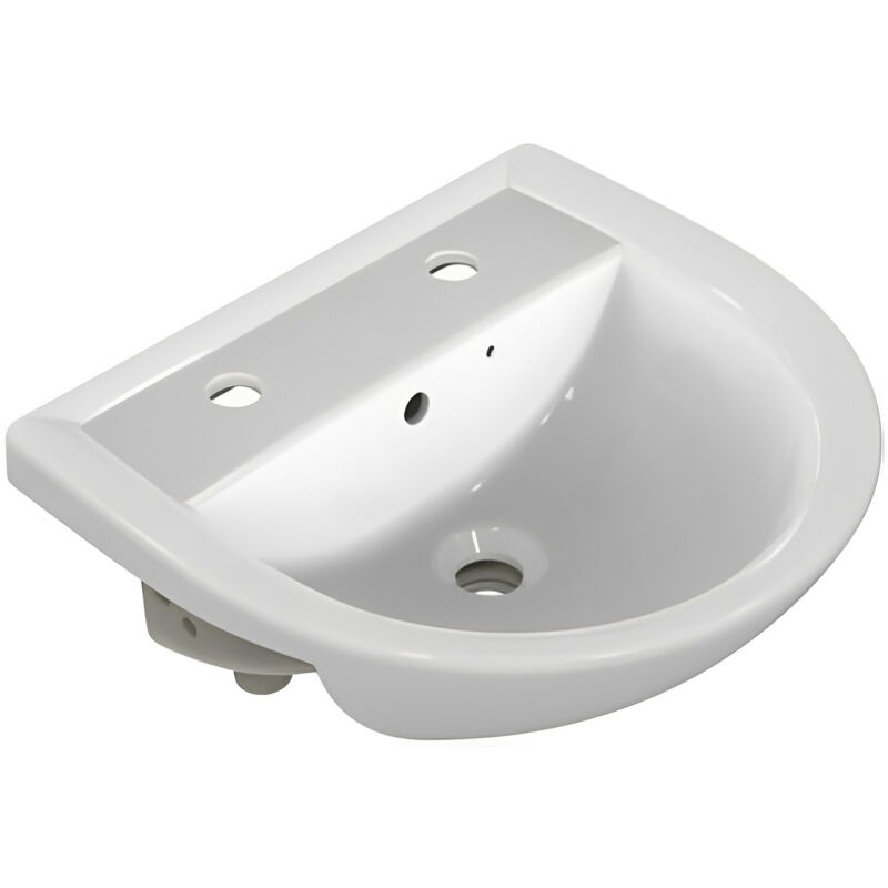 Sandringham 21 Semi-Recessed Basin 500mm Wide with Chain Hole - 2 Tap Hole - Armitage Shanks