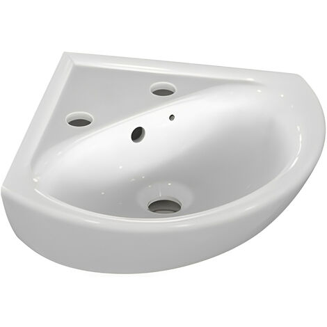 Armitage Shanks Sandringham 21 Wall Hung Corner Basin 480mm Wide - 2 Tap Hole