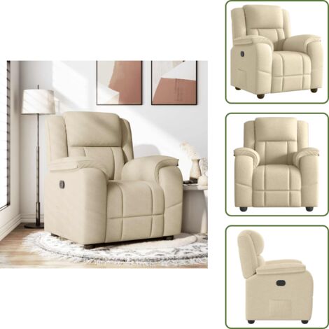 Armlehnen - vidaXL Relaxsessel Creme Stoff - Bequemlichkeit