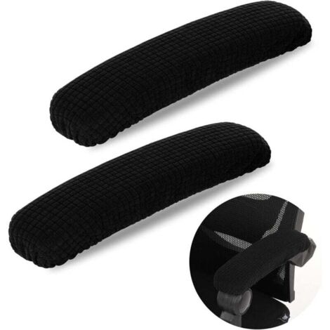 Armlehnenbezüge für Bürostühle, 1 Paar – Schwarz, wiederverwendbares Ellbogenkissen – Für Büro-/Gaming-Stühle – Weich und strapazierfähig – Für Büroangestellte und Gamer
