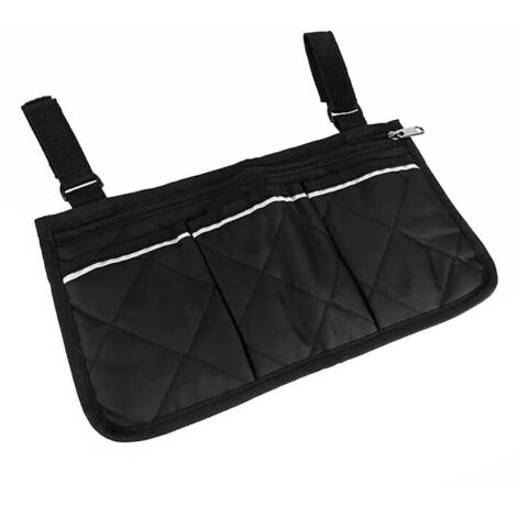 Armlehnentasche für Rollstühle – Rollstuhltasche aus Oxford-Gewebe – Wasserdichte und tragbare Tasche für Elektroroller – 4 reflektierende Fächer – Für Rollstuhllenker