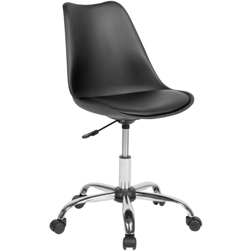 Beliani - Swivel Chair Padded Seat Height Adjustable Desk Chair Leather Black Dakota ii