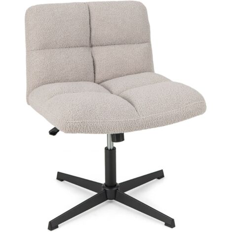 Armless Home Office Chair Swivel Desk Chair Height Adjustable Task Vanity Chair