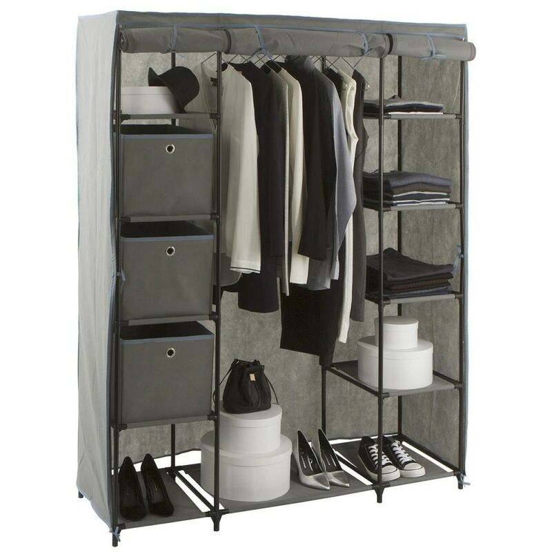 Five Simply Smart - Armoire 1 penderie 11 étagères 3 boites