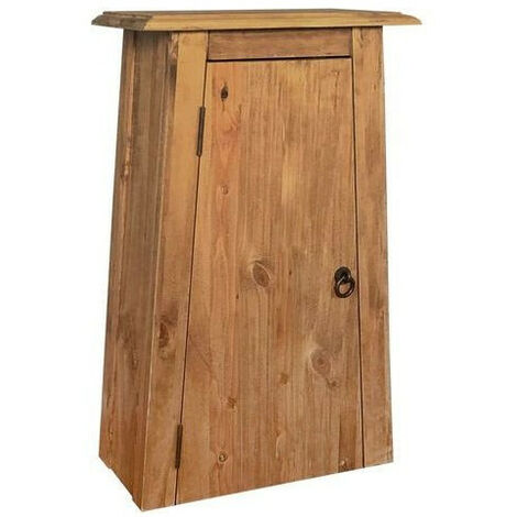 Armoire 1 porte 1 étagère pin recyclé clair Caged