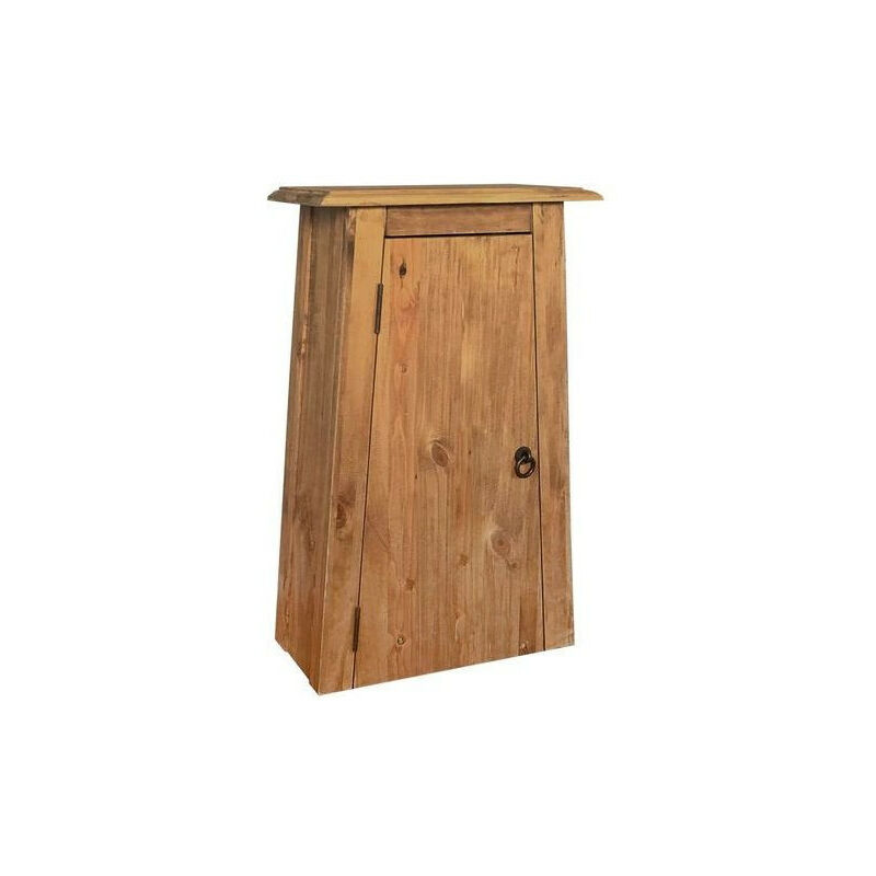 Armoire 1 porte 1 étagère pin recyclé clair Caged