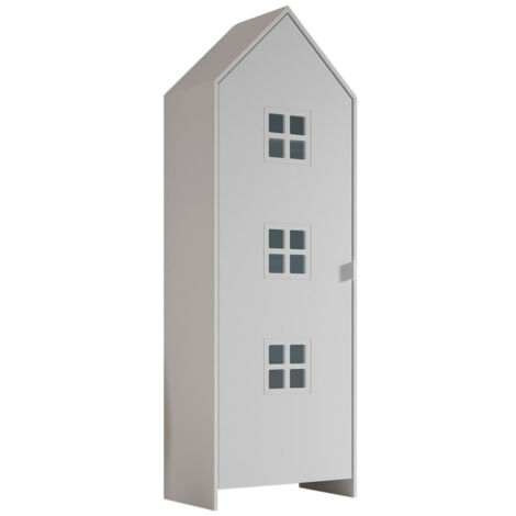 Armoire 1 porte 57,6x37x171,5 cm décor blanc - CASMY