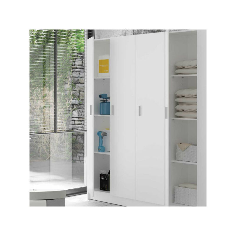 TMM - Armoire 1 porte - Blanc - mula - l 37 x l 37x h 180