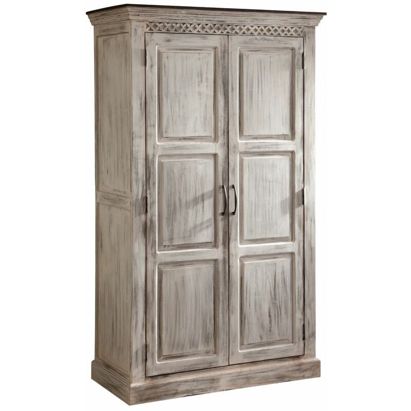 Armoire 105x50 Manguier ciré Blanc antique castle-antik 221