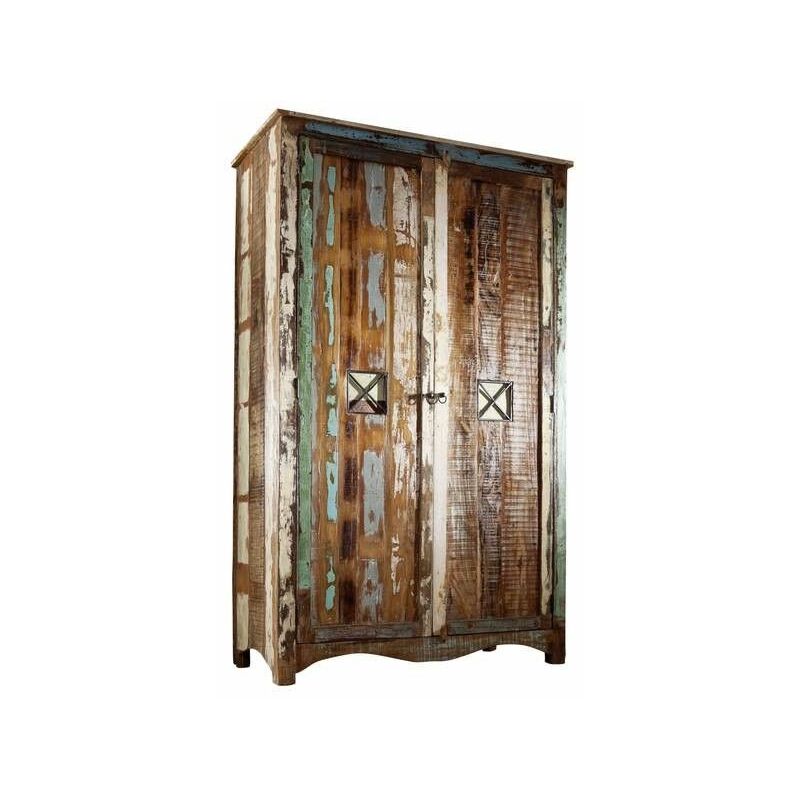 Massivmoebel24.de - Armoire 118x60 Bois de récupération laqué Multicolore NATURE OF SPIRIT #42 - multicolore