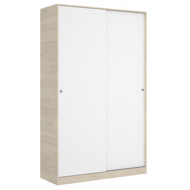Abitare - Armoire 120x204h blanc brillant et chêne naturel - Venere