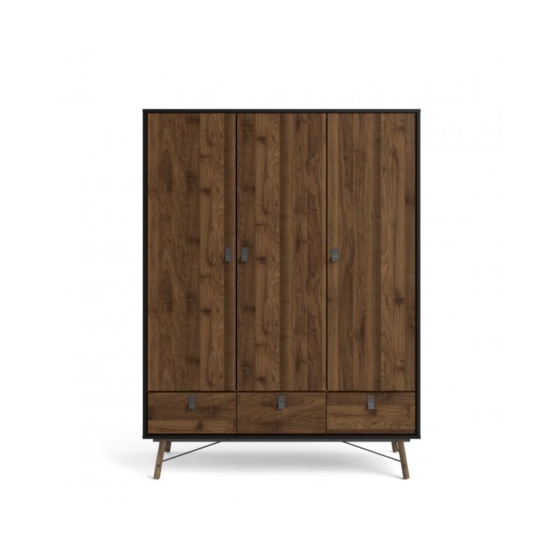 Armoire 150x200 cm noyer et noir mat - Longarone