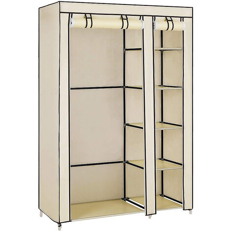 Armoire 2 étagères à chaussures en tissu non tissé à porte unique-Beige