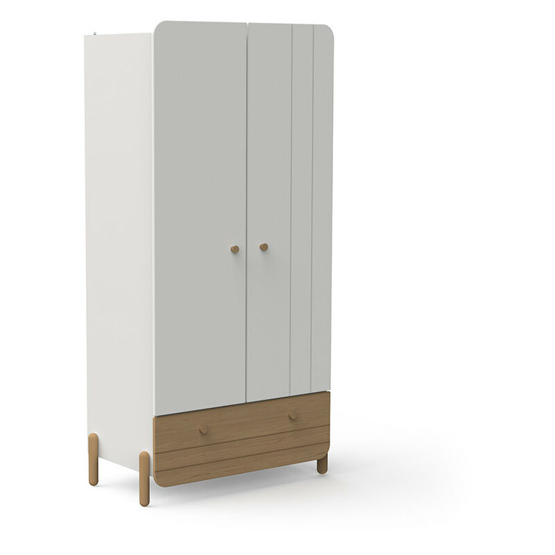 Armoire 2 portes 1 tiroir Edaj blanc