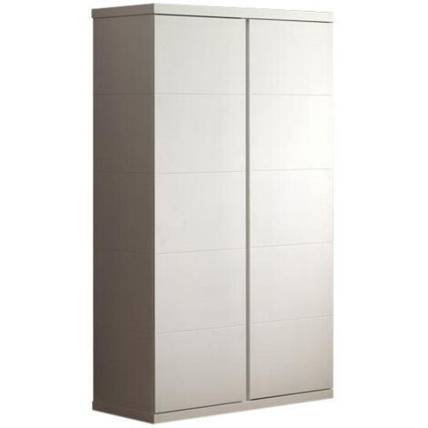 Armoire 2 portes 110x57x205 cm laqué blanc - CROFT