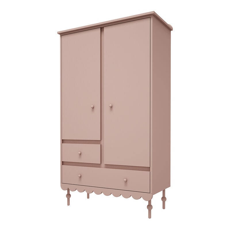 Armoire 2 portes 2 tiroirs Wood Luck Babushka Rose