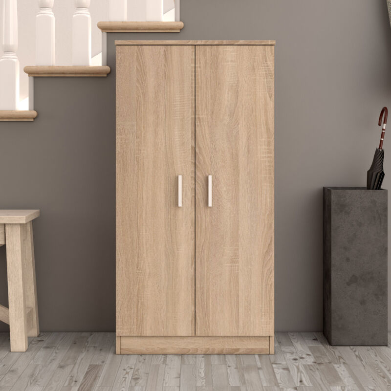 M&s - Armoire 2 portes 55x36x108 cm en bois décor chêne clair M&s - Armoire 2 portes 55x36x108 cm en bois décor chêne clair