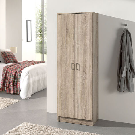 Armoire 2 portes 60x40x180 cm décor chêne - RANGO