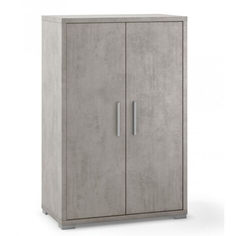 Armoire 2 portes 71L x 41P x H110 – Finition ciment – Sarmog