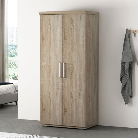 Armoire 2 portes 80x52x183 cm décor chêne - MIKE