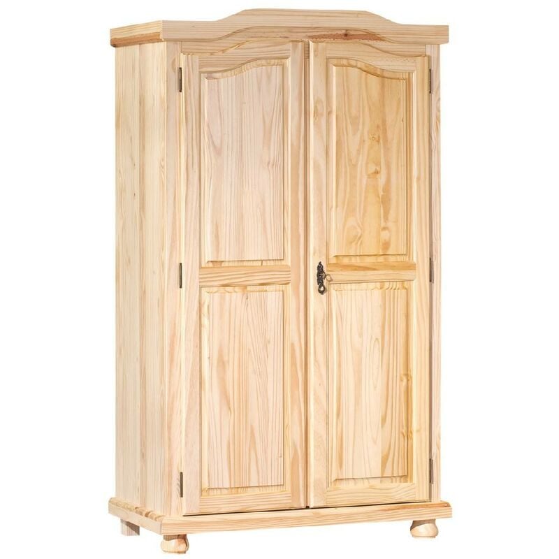 Inter Link - Armoire 2 portes en pin massif finition naturelle