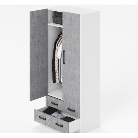 Armoire 2 Portes Avec Tiroirs H.210