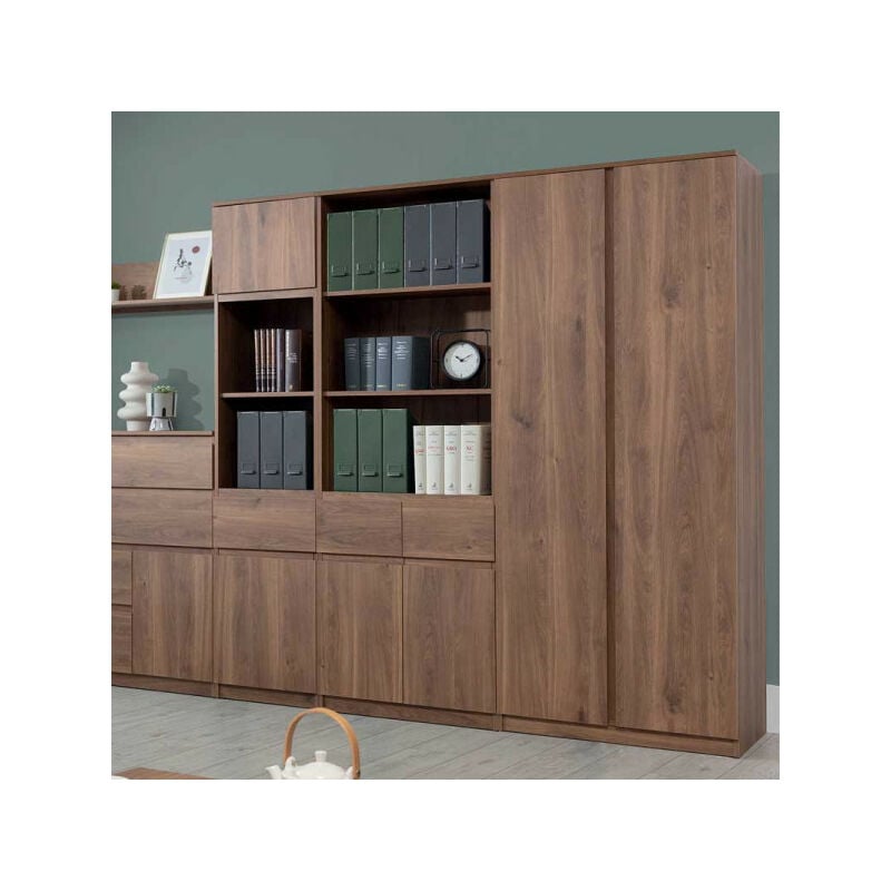 TMM - Armoire 2 portes battantes Bois marron - qiz - l 78 x l 52 x h 194 cm