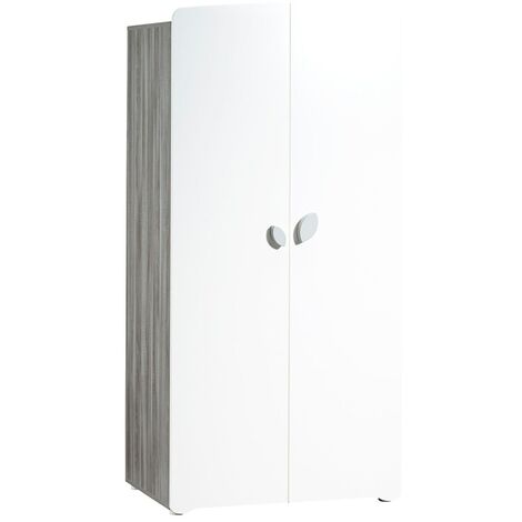 Armoire 2 portes bébé 175x86x56cm en bois gris
