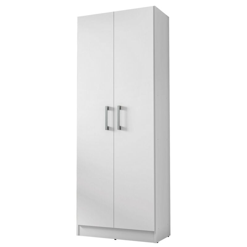 Armoire 2 Portes Blanche Mutifonctions 5 Niches l 61 h 160.6 p 31.8 cm