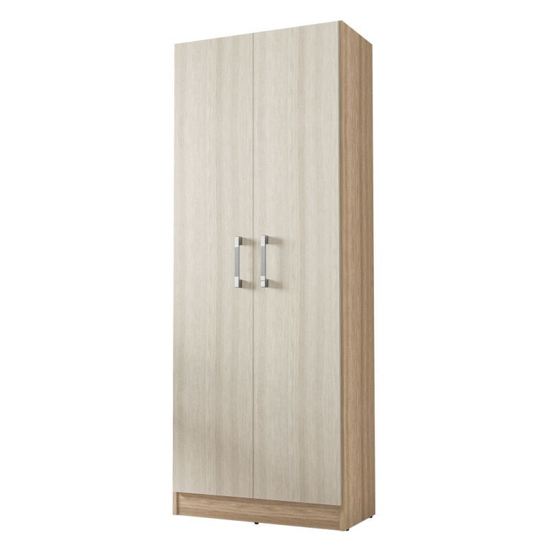 Armoire 2 Portes Chêne et Erable Mutifonctions l 61 h 160.6 p 31.8 cm
