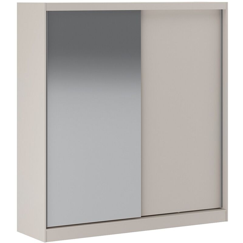 Armoire 2 portes coulissantes – Avec miroir – L200 cm – Beige - OCHIRA