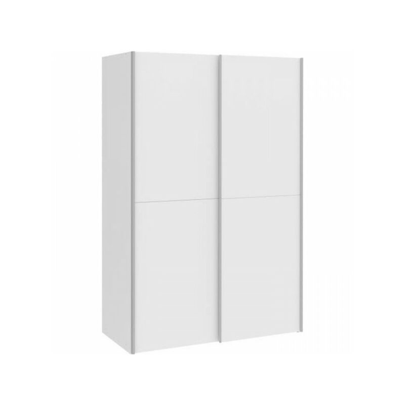 Sans Marque - Armoire 2 portes coulissantes - Blanc mat - l 120 x p 61,2 x h 190,5 cm - ozzula