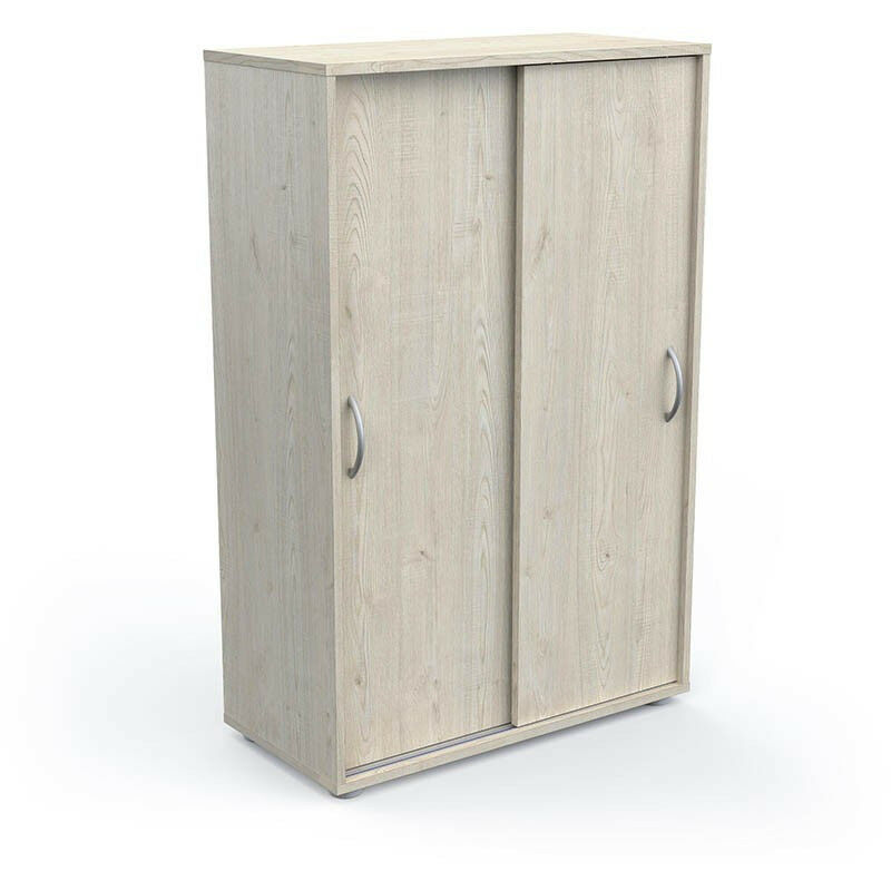 Armoire 2 portes coulissantes coloris naturel Nexty - Naturel clair - Naturel chêne topanga
