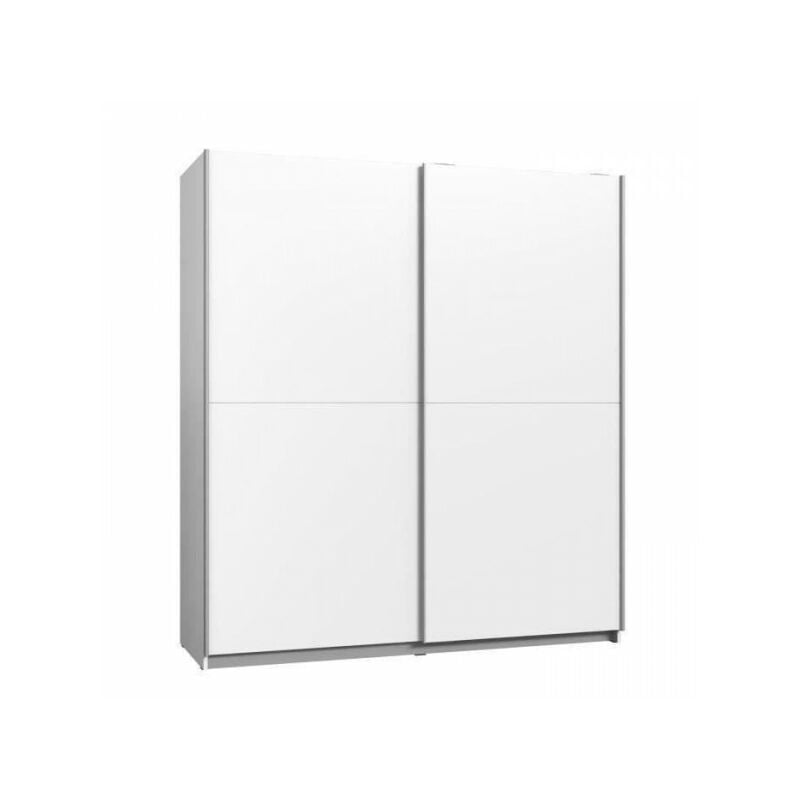 Sans Marque - Armoire 2 portes coulissantes - Panneaux de particules - Blanc - l 170,3 x p 61,2 x h 190,5 cm - ulos